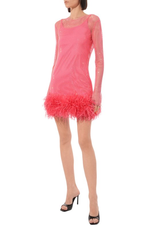 фото Платье с отделкой перьями aline