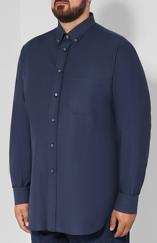 фото Хлопковая рубашка с воротником button down brioni