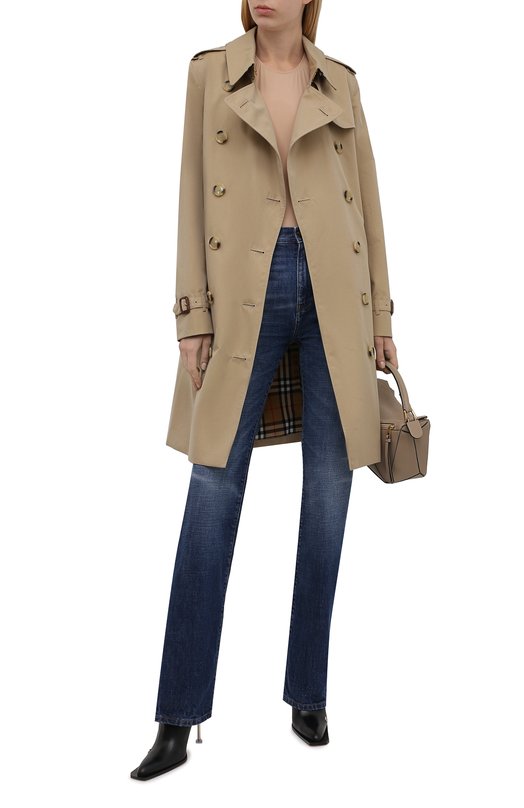 фото Хлопковый тренч kensington burberry