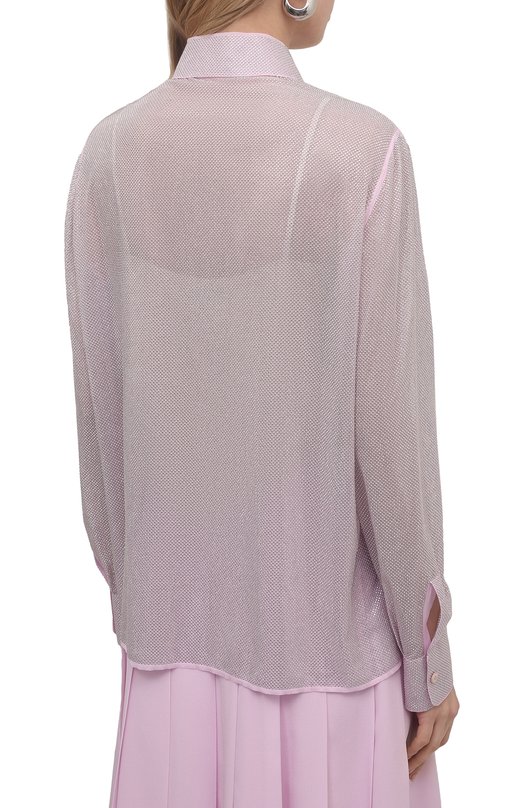 фото Шелковая блузка с отделкой стразами prada