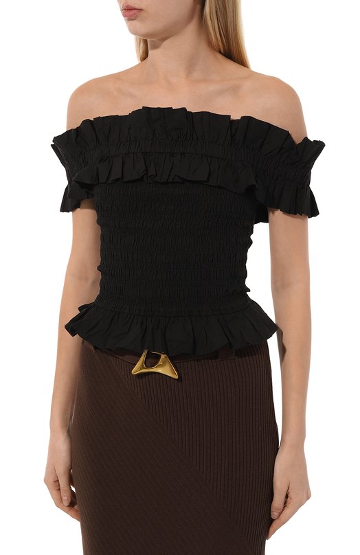 фото Хлопковый топ ganni