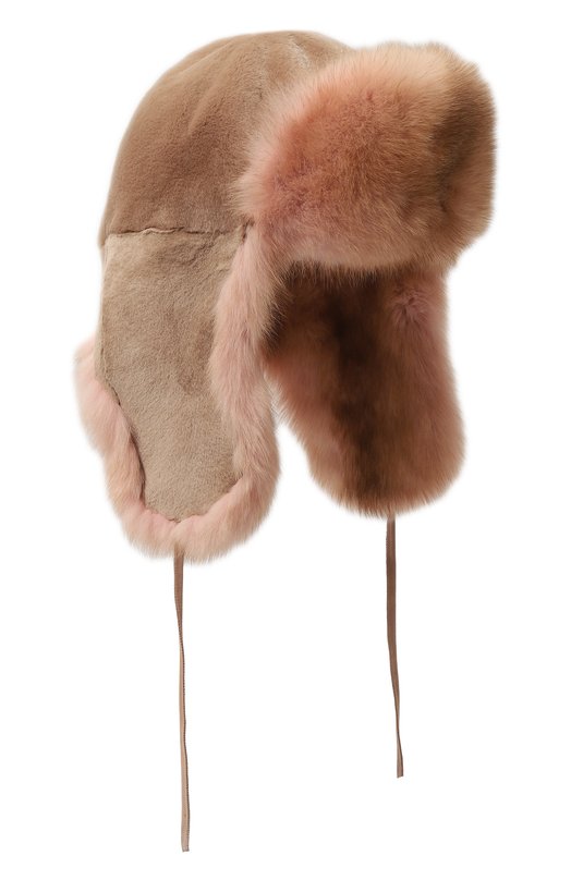 фото Шапка-ушанка селин из меха норки и соболя furland