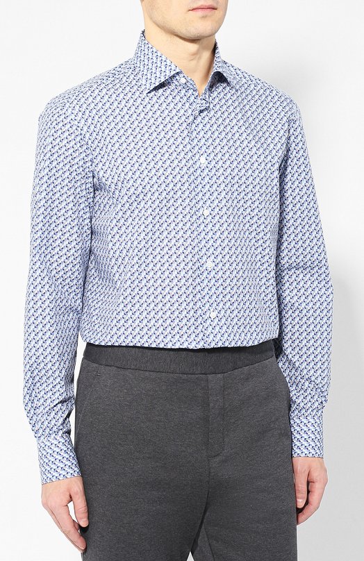 фото Хлопковая рубашка с воротником кент zilli