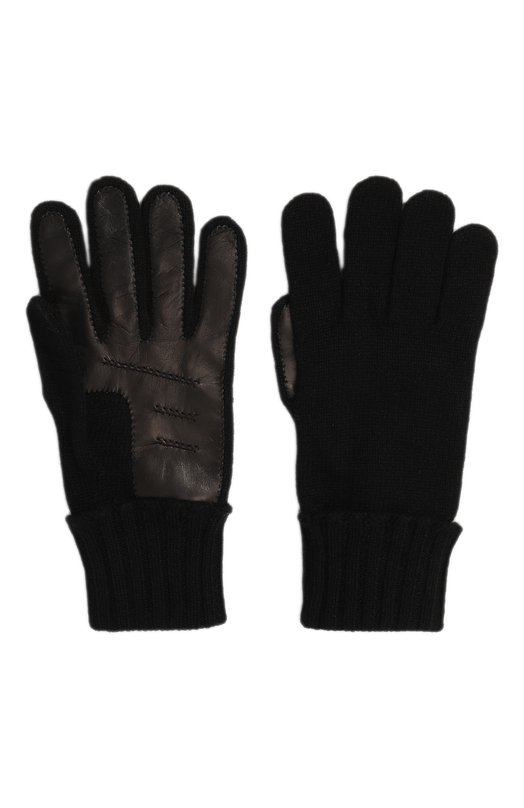 фото Кашемировые перчатки с кожаной отделкой inverni