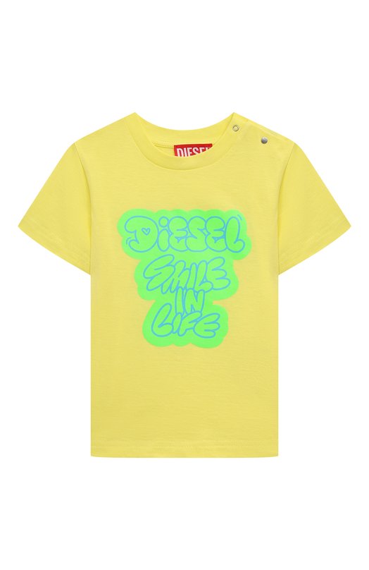 Хлопковая футболка Diesel. Цвет: жёлтый