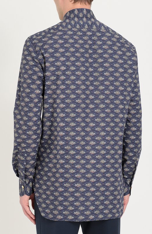 фото Хлопковая рубашка с принтом kiton