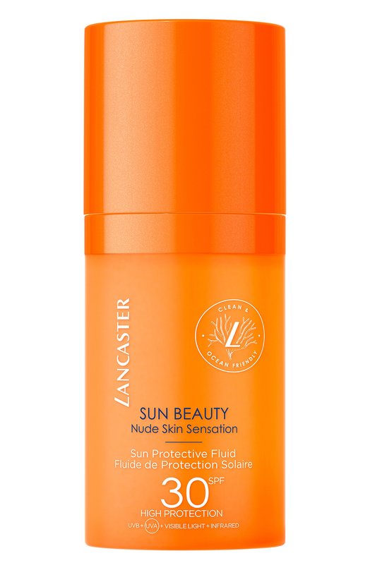 фото Нежный крем сияющий загар sun beauty nude skin sensation sun protective fluid spf 30 (30ml) lancaster