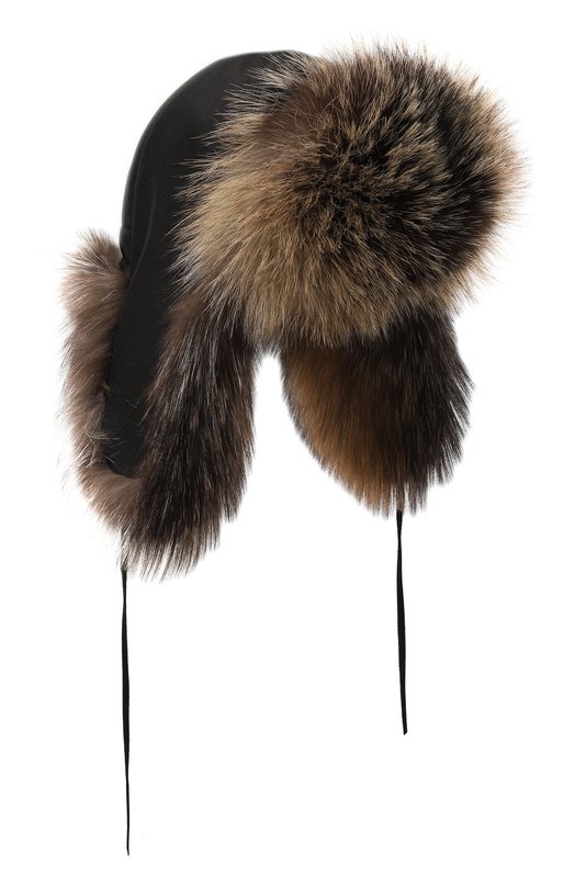 фото Шапка-ушанка стильная саша с отделкой из меха лисы furland