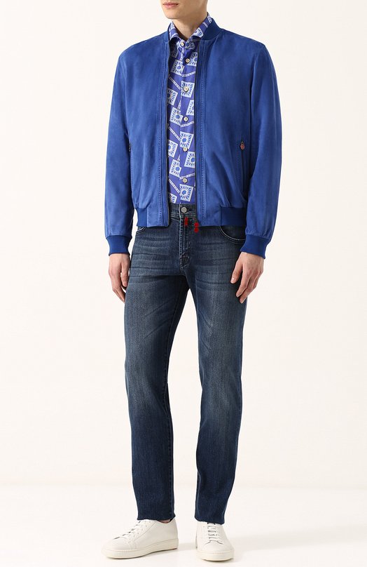 фото Замшевый бомбер kiton