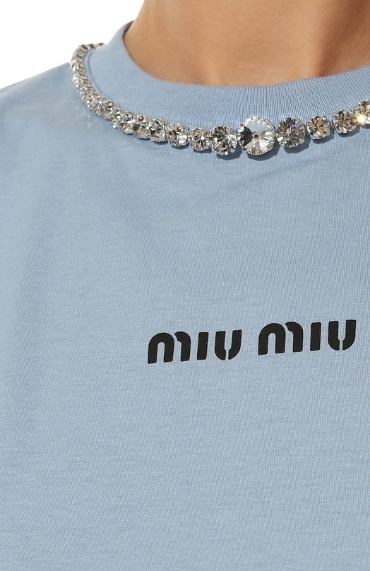 фото Хлопковая футболка miu miu