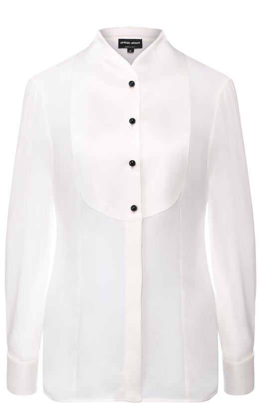 фото Шелковая блуза с контрастными пуговицами giorgio armani