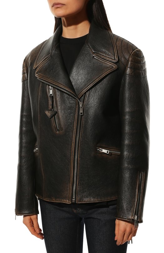 фото Кожаная куртка prada