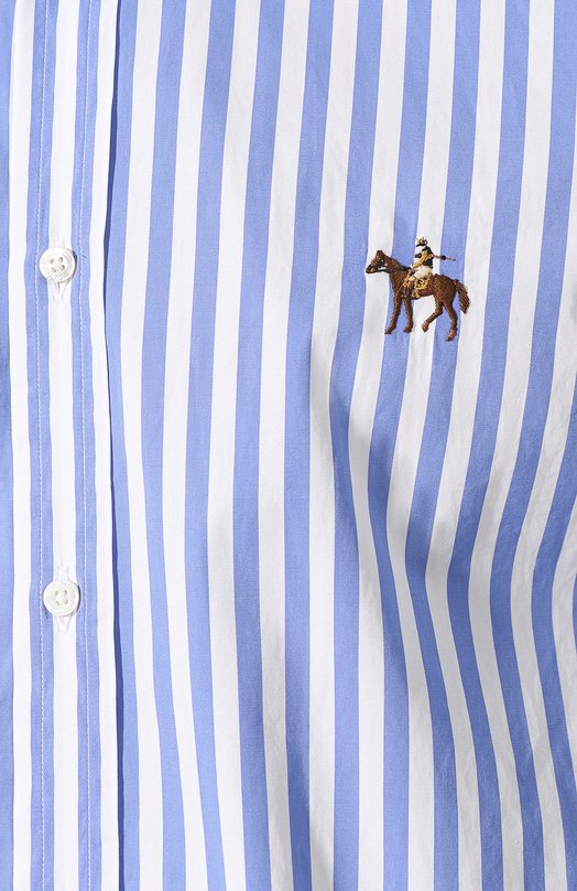 фото Хлопковая рубашка с воротником button down ralph lauren