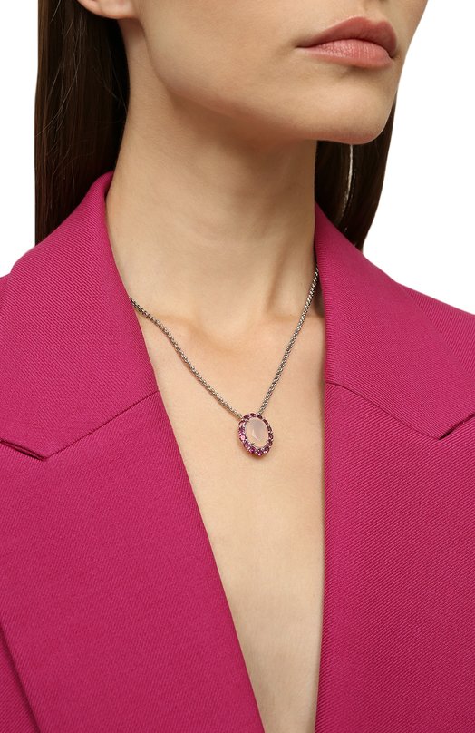 фото Кулон на цепочке с розовым кварцем secrets jewelry