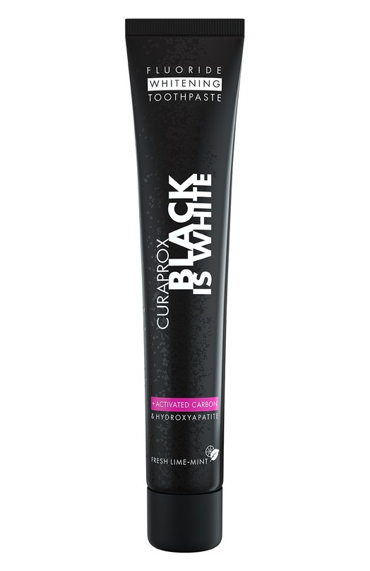 фото Отбеливающая зубная паста со вкусом лайма black is white (90ml) curaprox