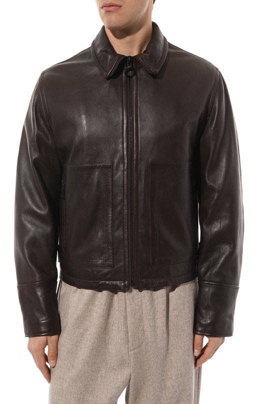 фото Кожаная куртка trussardi