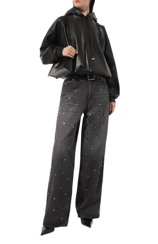 фото Худи из экокожи iceberg