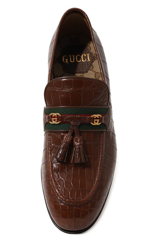 фото Лоферы из кожи крокодила gucci