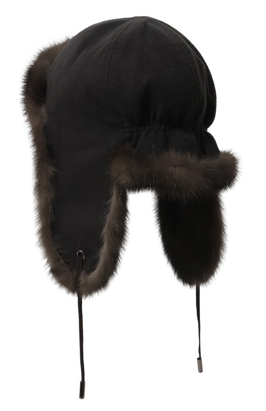 фото Шапка-ушанка из меха соболя black sable