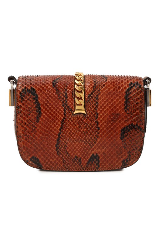 фото Сумка sylvie 1969 mini из кожи питона gucci