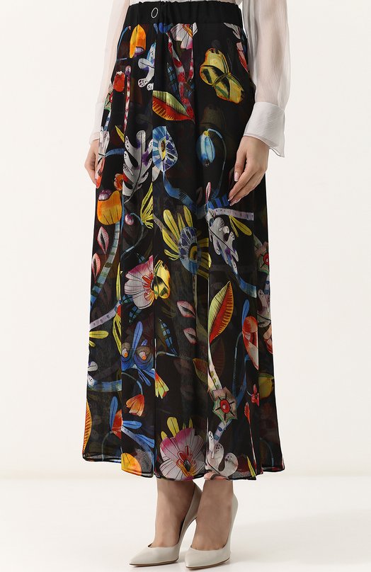 фото Шелковая юбка-макси с цветочным принтом giorgio armani