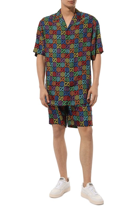 фото Шелковые шорты gg psychedelic gucci