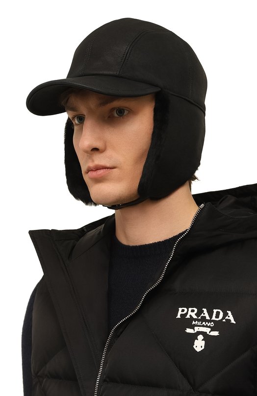 фото Кожаная бейсболка prada