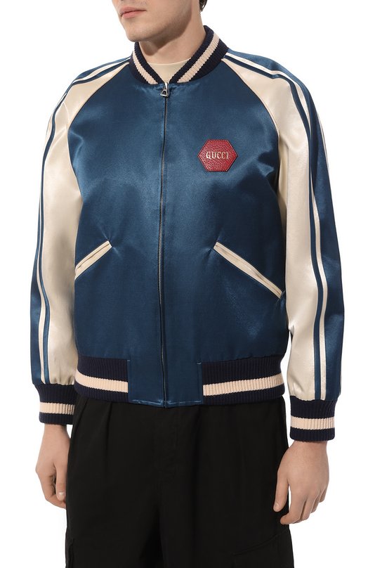 фото Бомбер из хлопка и вискозы gucci