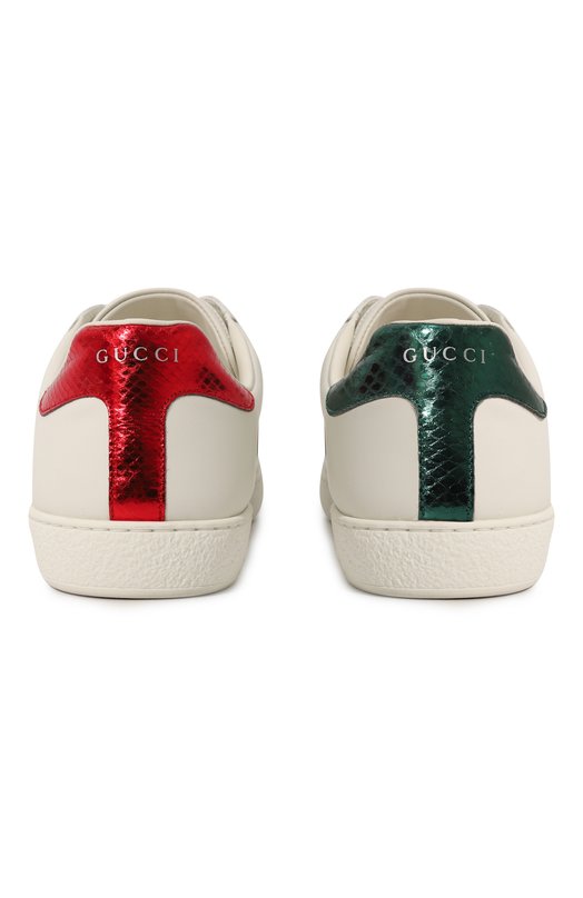 фото Кеды ace с отделкой из кожи змеи gucci