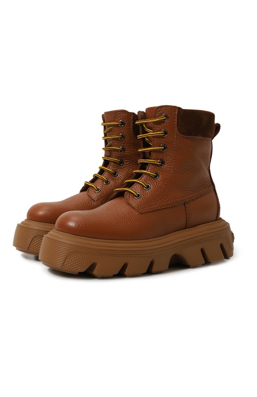 Кожаные ботинки Generation C Casadei. Цвет: коричневый