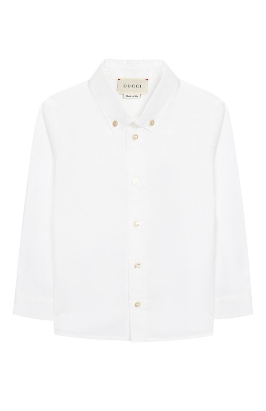 Хлопковая рубашка с воротником button down Gucci