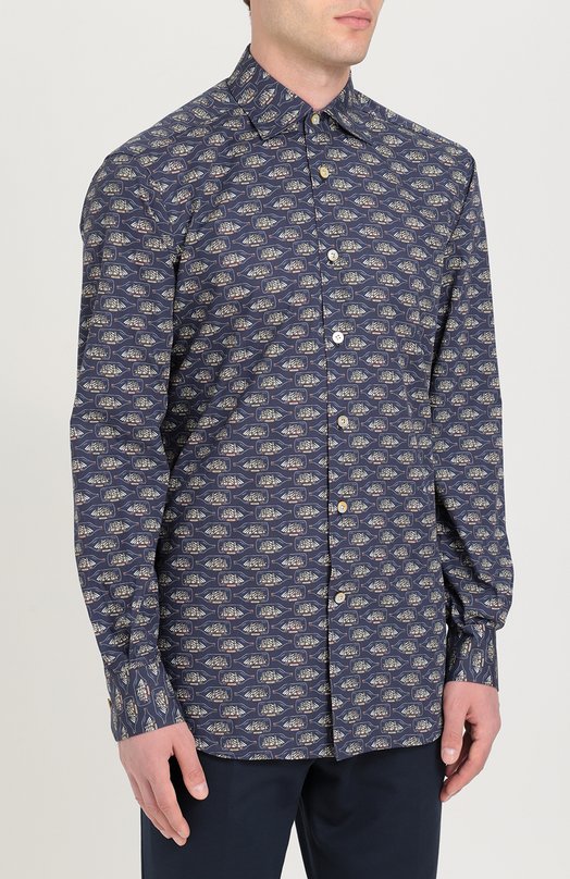 фото Хлопковая рубашка с принтом kiton