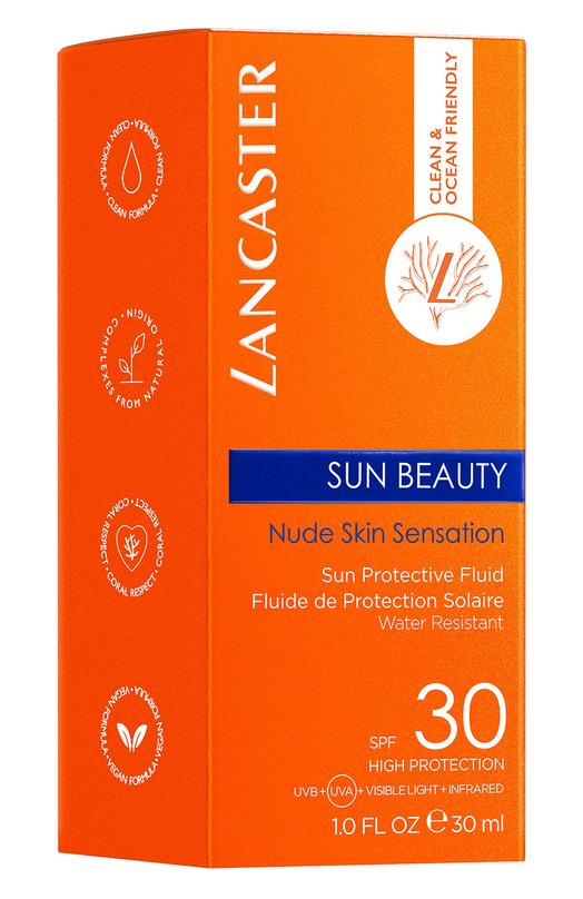 фото Нежный крем сияющий загар sun beauty nude skin sensation sun protective fluid spf 30 (30ml) lancaster