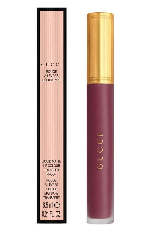 фото Жидкая губная помада rouge à lèvres liquide mat, оттенок 607 vanessa violet gucci