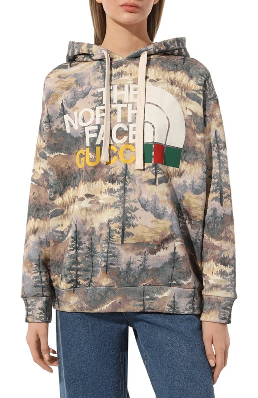 фото Хлопковое худи the north face x gucci gucci