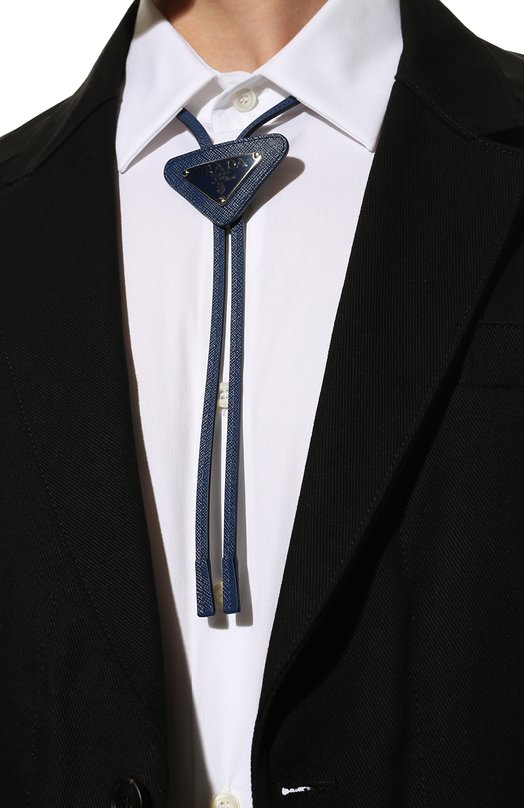 фото Кожаный галстук боло prada