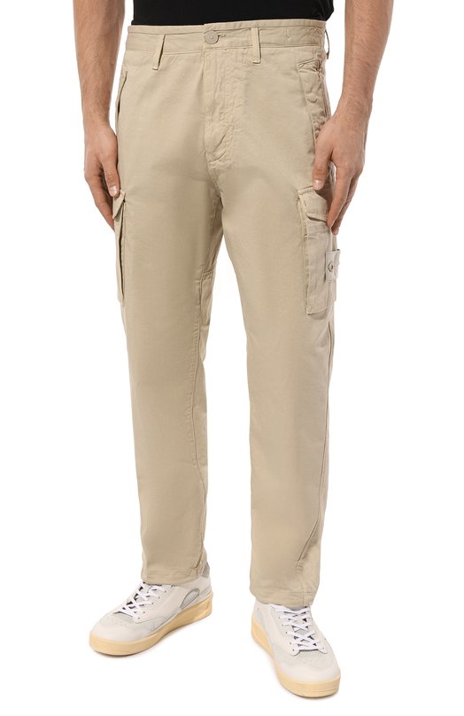 фото Брюки-карго из хлопка и шерсти stone island