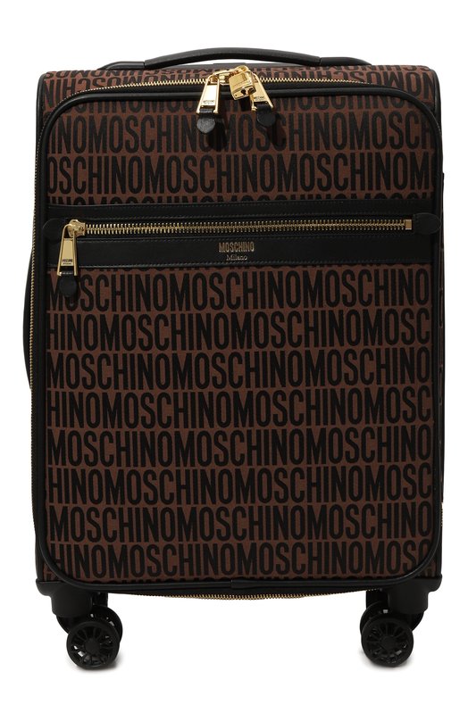 Текстильный чемодан Moschino. Цвет: коричневый