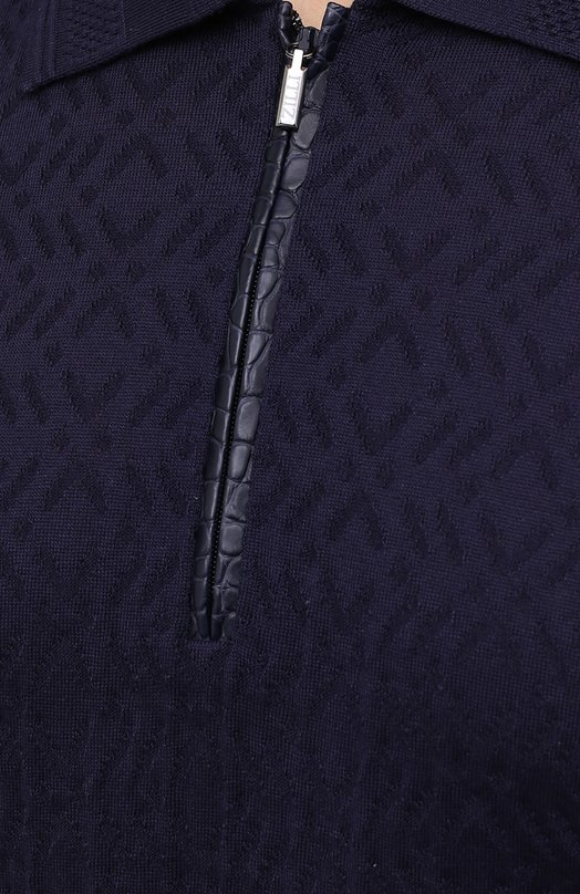 фото Шелковое поло с отделкой из кожи аллигатора zilli
