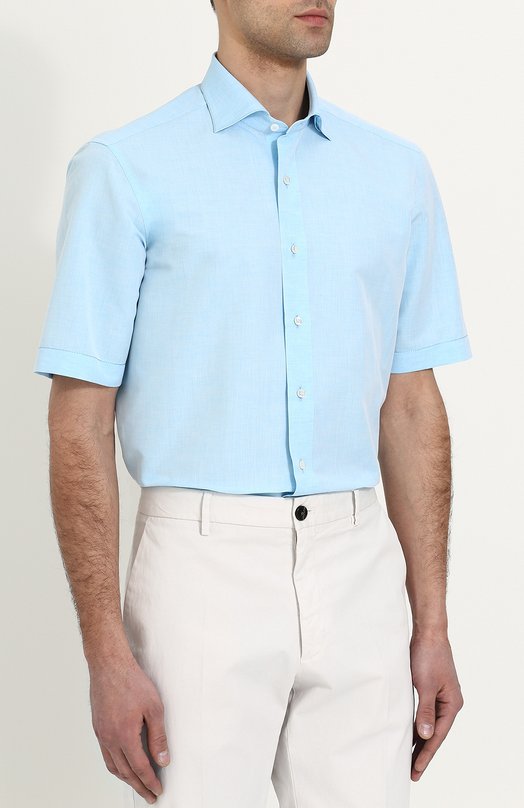 фото Рубашка из смеси льна и хлопка с короткими рукавами zilli