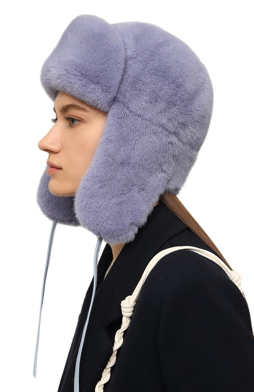 фото Шапка-ушанка френки из меха норки furland