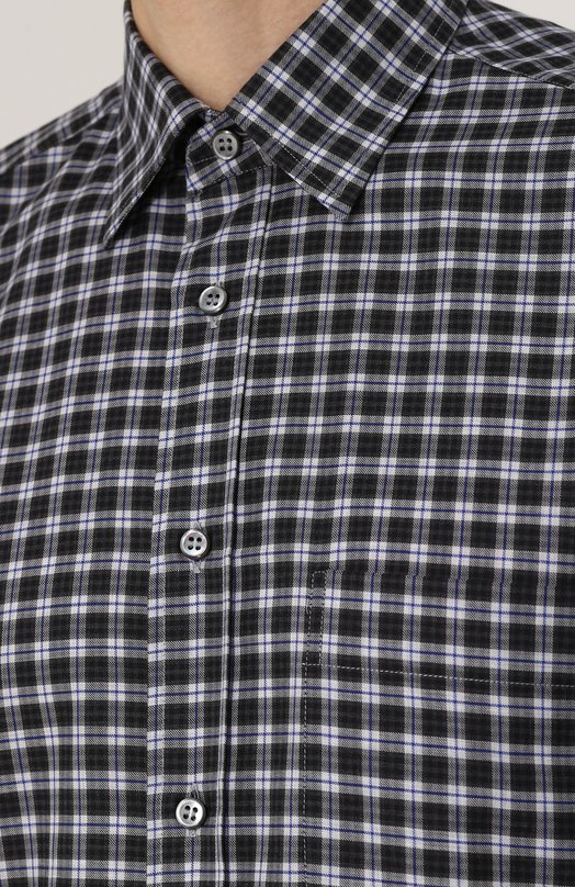 фото Хлопковая рубашка в клетку brioni