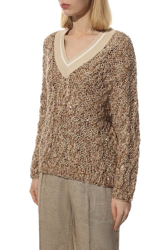 фото Свитер изо льна и хлопка brunello cucinelli