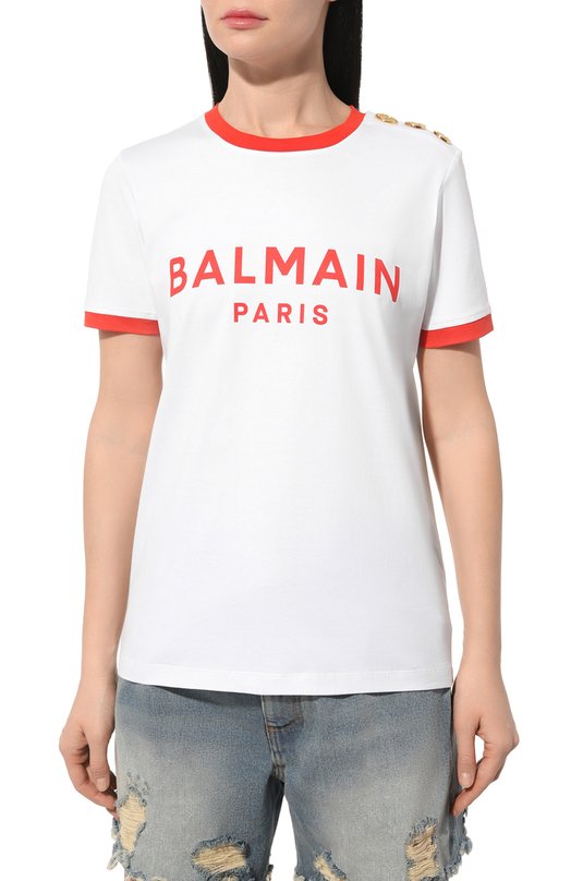 фото Хлопковая футболка balmain
