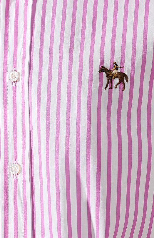 фото Хлопковая рубашка с воротником button down ralph lauren
