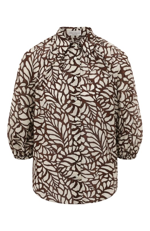 фото Рубашка из хлопка и шелка brunello cucinelli