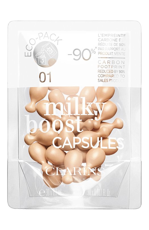 фото Тональный флюид для лица в капсулах milky boost capsules рефил, оттенок 01 (30x0,2ml) clarins