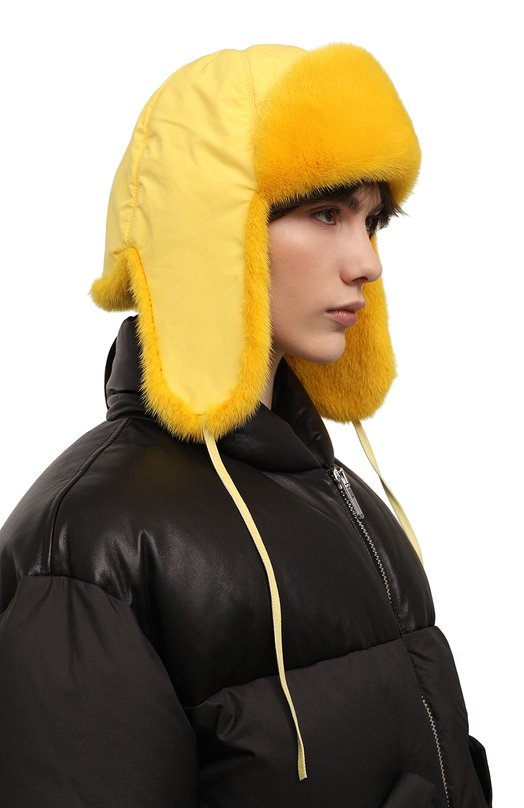 фото Шапка-ушанка дарья с отделкой из меха норки furland