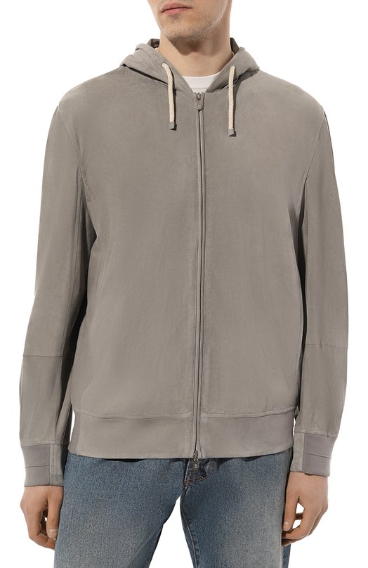 фото Замшевый бомбер brunello cucinelli